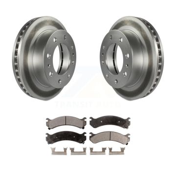 Front Coat Brake Rotors Ceramic Pad Kit For GMC Chevrolet Sierra 2500 HD Silverado Savana KGT-100013