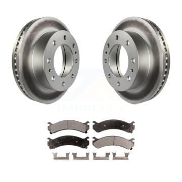 Front Coated Brake Rotors Ceramic Pad Kit For GMC Chevrolet Savana 3500 Express Sierra HD KGT-100016