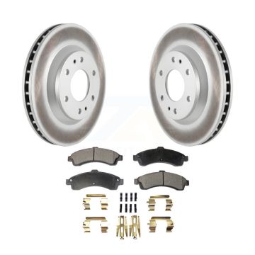 Front Coated Brake Rotor & Ceramic Pad Kit For GMC Envoy Chevrolet Trailblazer Oldsmobile KGT-100017