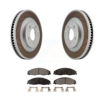 Front Coated Disc Brake Rotor & Ceramic Pad Kit For Cadillac CTS With Standard Suspension KGT-100022