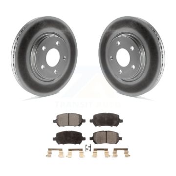Front Coated Disc Brake Rotor & Ceramic Pad Kit For 2010 Pontiac G5 With Rear Brakes KGT-100026