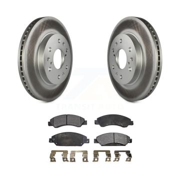 Front Coated Brake Rotor Ceramic Pad Kit For Chevrolet Avalanche Cadillac GMC Tahoe Yukon KGT-100034
