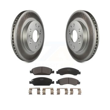 Front Coated Brake Rotor Ceramic Pad Kit For GMC Sierra 1500 Chevrolet Silverado Cadillac KGT-100035