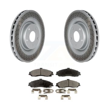 Front Coated Disc Brake Rotors And Ceramic Pads Kit For Chevrolet Corvette Cadillac XLR KGT-100039