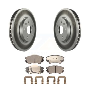 Front Coated Disc Brake Rotors And Ceramic Pads Kit For Chevrolet Camaro GMC Terrain KGT-100054