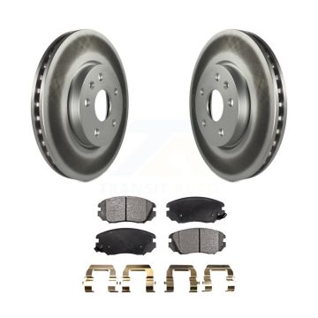 Front Coated Brake Rotor & Ceramic Pad Kit For Chevrolet Equinox GMC Terrain Buick Malibu KGT-100055