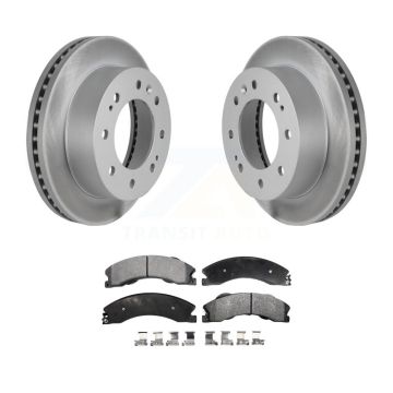 Front Coated Brake Rotors Ceramic Pad Kit For GMC Chevrolet Sierra 2500 HD Silverado 3500 KGT-100064