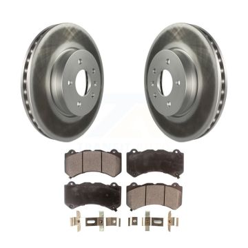 Front Coated Disc Brake Rotors And Ceramic Pads Kit For Cadillac ATS V KGT-100071