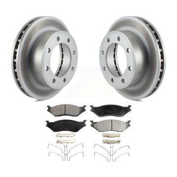 Front Coated Disc Brake Rotors And Ceramic Pads Kit For Ford F-550 Super Duty F-450 KGT-100084