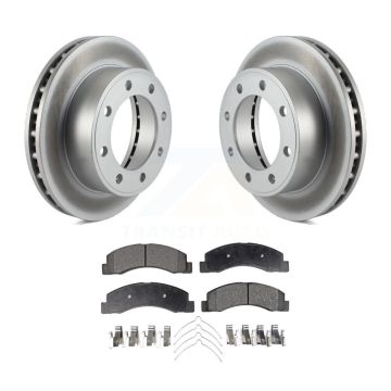 Front Coated Disc Brake Rotor & Ceramic Pad Kit For Ford F-350 Super Duty F-250 Excursion KGT-100085