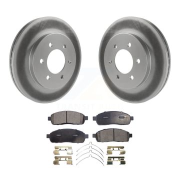 Front Coated Disc Brake Rotors And Ceramic Pads Kit For Ford F-150 Lincoln Mark LT 4WD KGT-100092