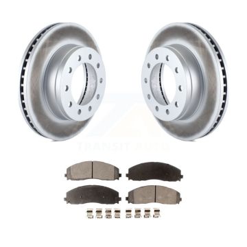 Front Coated Disc Brake Rotors And Ceramic Pads Kit For Ford F-350 Super Duty F-250 KGT-100102