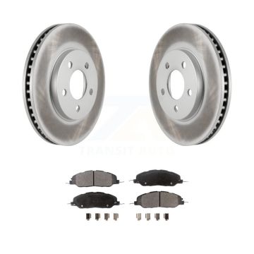 Front Coated Disc Brake Rotors And Ceramic Pads Kit For 2005-2010 Ford Mustang Base KGT-100103