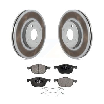 Front Coated Disc Brake Rotors And Ceramic Pads Kit For 2005-2007 Ford Focus KGT-100104