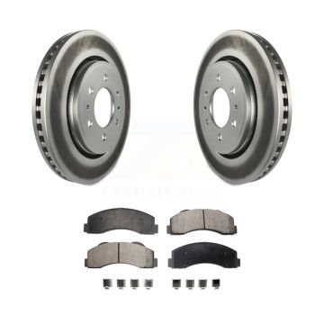 Front Coated Disc Brake Rotor Ceramic Pad Kit For Ford F-150 Expedition Lincoln Navigator KGT-100110