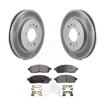 Front Coated Disc Brake Rotors And Ceramic Pads Kit For 2009 Ford F-150 With 6 Lug Wheels KGT-100116