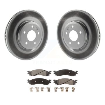 Front Coated Disc Brake Rotors And Ceramic Pads Kit For 2010-2012 Ford Taurus SHO KGT-100117