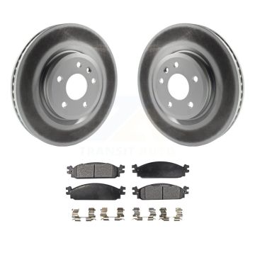 Front Coated Disc Brake Rotors And Ceramic Pads Kit For 2009-2010 Lincoln MKS KGT-100118