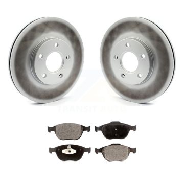 Front Coated Disc Brake Rotors And Ceramic Pads Kit For 2010-2013 Ford Transit Connect KGT-100121