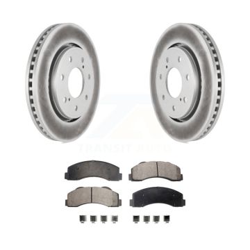 Front Coated Disc Brake Rotors Ceramic Pad Kit For 2010-2014 Ford F-150 With 7 Lug Wheels KGT-100122