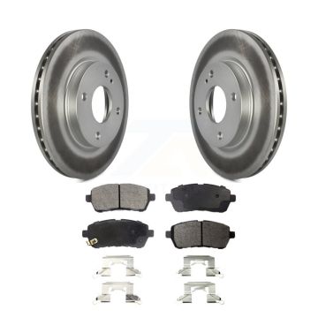 Front Coated Disc Brake Rotors And Ceramic Pads Kit For Ford Fiesta KGT-100124