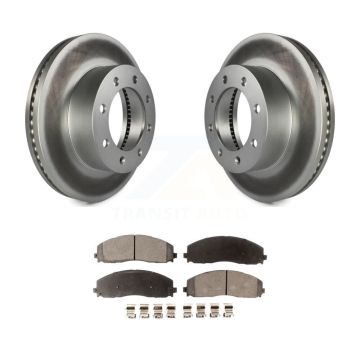 Front Coated Disc Brake Rotors And Ceramic Pads Kit For Ford F-350 Super Duty F-250 F-450 KGT-100129