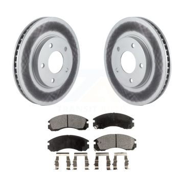 Front Coated Disc Brake Rotors And Ceramic Pads Kit For 2000 Mitsubishi Eclipse 3.0L KGT-100144