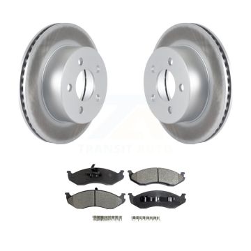 Front Coat Disc Brake Rotors Ceramic Pad Kit For Jeep Wrangler Cherokee Grand Wagoneer TJ KGT-100146