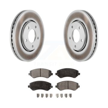 Front Coated Brake Rotors Ceramic Pad Kit For Dodge Caravan Grand Chrysler Town & Country KGT-100150