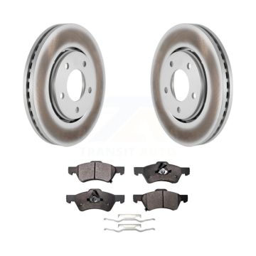 Front Coated Disc Brake Rotors And Ceramic Pads Kit For Dodge Caravan Chrysler Voyager KGT-100151