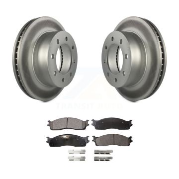 Front Coated Disc Brake Rotors And Ceramic Pads Kit For Dodge Ram 1500 3500 2500 KGT-100156