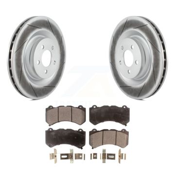 Front Coated Disc Brake Rotors And Ceramic Pads Kit For Dodge Challenger Charger KGT-100165