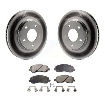 Front Coated Disc Brake Rotors And Ceramic Pads Kit For Mitsubishi Lancer Dodge Caliber KGT-100166