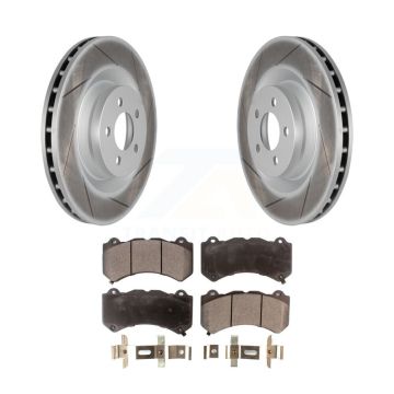 Front Coated Disc Brake Rotors And Ceramic Pads Kit For Dodge Challenger Charger KGT-100174