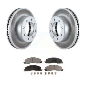 Front Coated Disc Brake Rotors And Ceramic Pads Kit For Ram 3500 2500 1500 Dodge KGT-100175