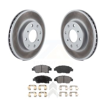 Front Coated Disc Brake Rotors And Ceramic Pads Kit For Honda Civic KGT-100194