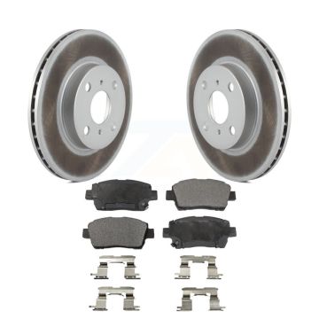 Front Coated Disc Brake Rotors And Ceramic Pads Kit For 2001-2003 Toyota Prius KGT-100202
