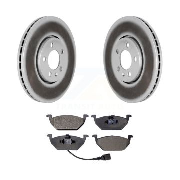 Front Coated Disc Brake Rotors And Ceramic Pads Kit For 2000-2001 Volkswagen Golf 2.0L KGT-100232