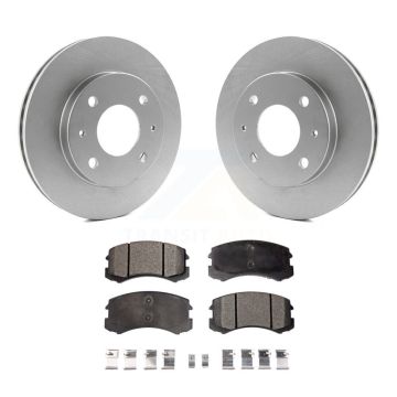 Front Coated Disc Brake Rotors And Ceramic Pads Kit For Mitsubishi Lancer KGT-100234
