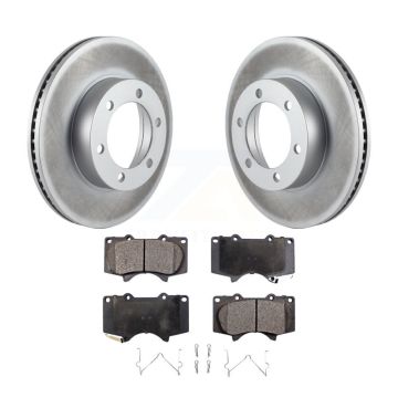 Front Coated Disc Brake Rotors And Ceramic Pads Kit For Toyota Tundra Sequoia KGT-100242