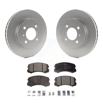 Front Coated Disc Brake Rotors And Ceramic Pads Kit For Mitsubishi Lancer KGT-100248