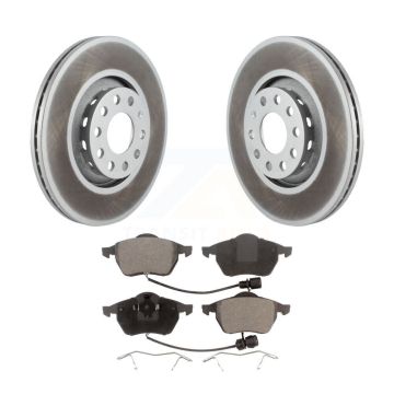 Front Coated Disc Brake Rotors And Ceramic Pads Kit For 1997-1999 Audi A8 Quattro KGT-100249