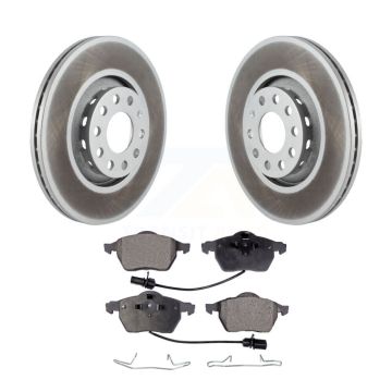 Front Coated Disc Brake Rotors And Ceramic Pads Kit For Audi A4 Quattro A6 S6 S4 KGT-100251