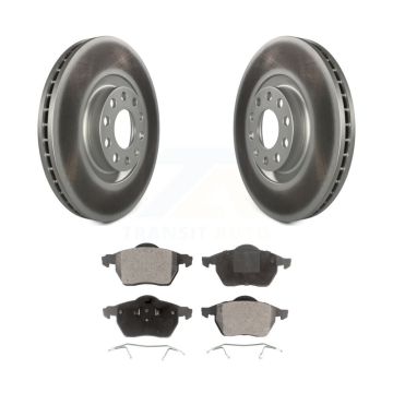 Front Coated Disc Brake Rotors And Ceramic Pads Kit For Audi A6 Quattro S4 KGT-100256