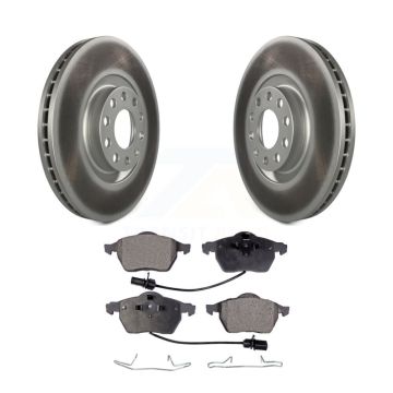 Front Coated Disc Brake Rotors And Ceramic Pads Kit For Audi A6 Quattro S4 KGT-100257