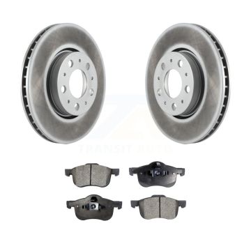 Front Coated Disc Brake Rotors And Ceramic Pads Kit For Volvo S60 XC70 V70 S80 KGT-100264