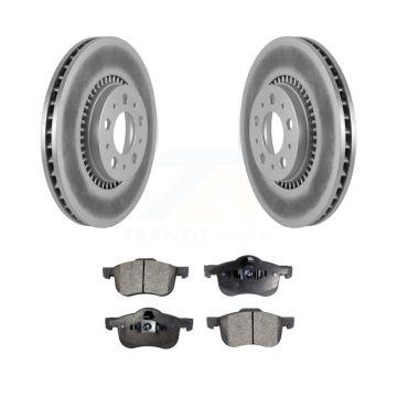 Front Coated Disc Brake Rotors And Ceramic Pads Kit For Volvo S60 XC70 V70 S80 KGT-100266