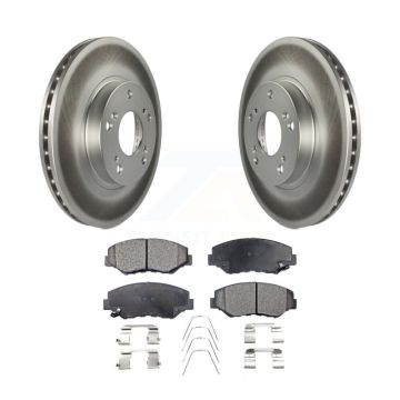 Front Coated Disc Brake Rotors And Ceramic Pads Kit For 2002-2004 Honda CR-V KGT-100272