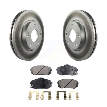 Front Coated Disc Brake Rotors And Ceramic Pads Kit For 2010-2012 Kia Rondo KGT-100277