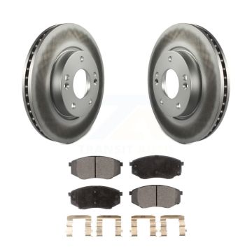 Front Coated Disc Brake Rotors And Ceramic Pads Kit For Hyundai Tucson Kia Sportage FWD KGT-100279